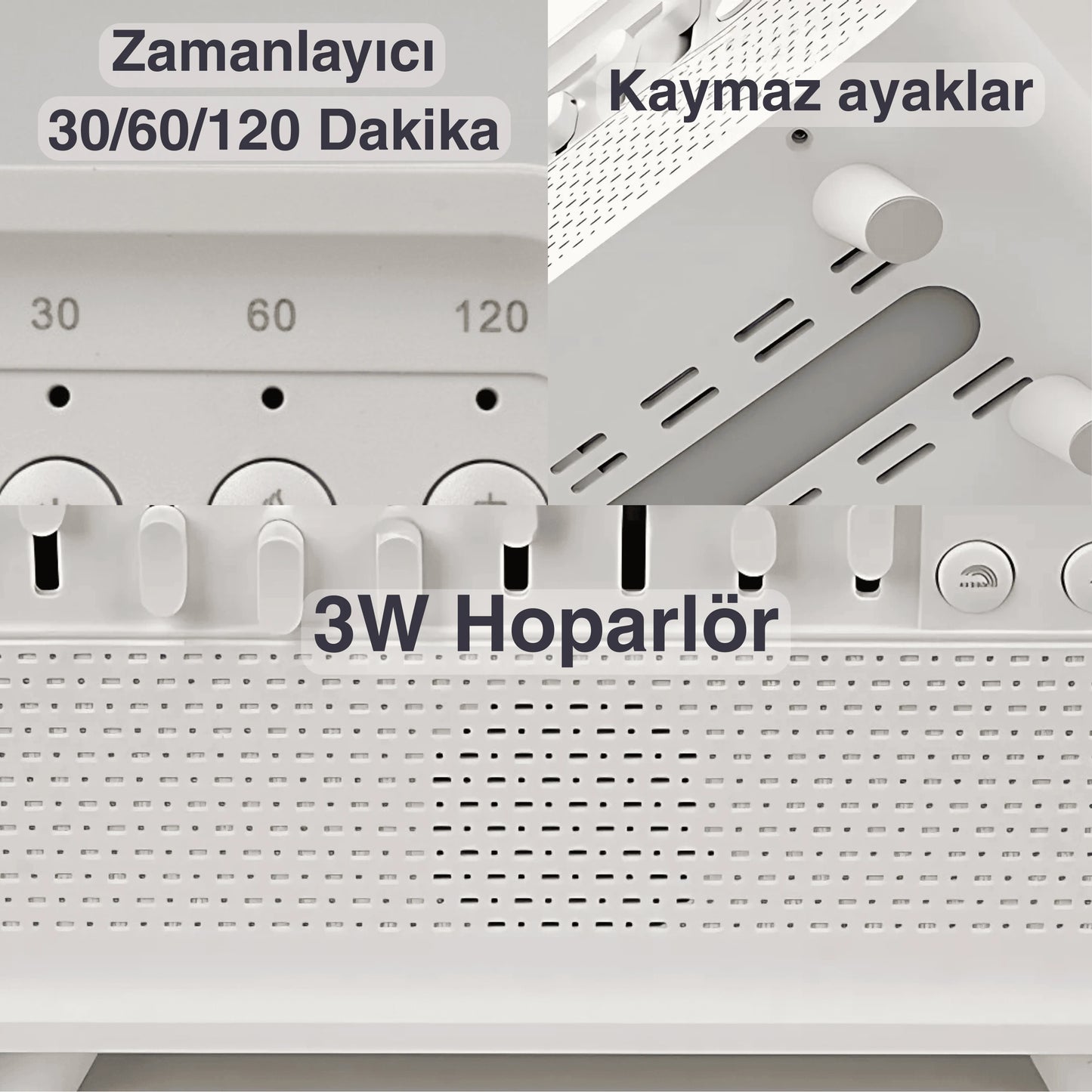 Ezliva Uyku Uzmanı Aroma Beyaz Gürültü Makinesi - 3'ü 1 Arada Bluetooth Hoparlör + Beyaz Gürültü Cihazı + Gece Lambası ve Nemlendirici