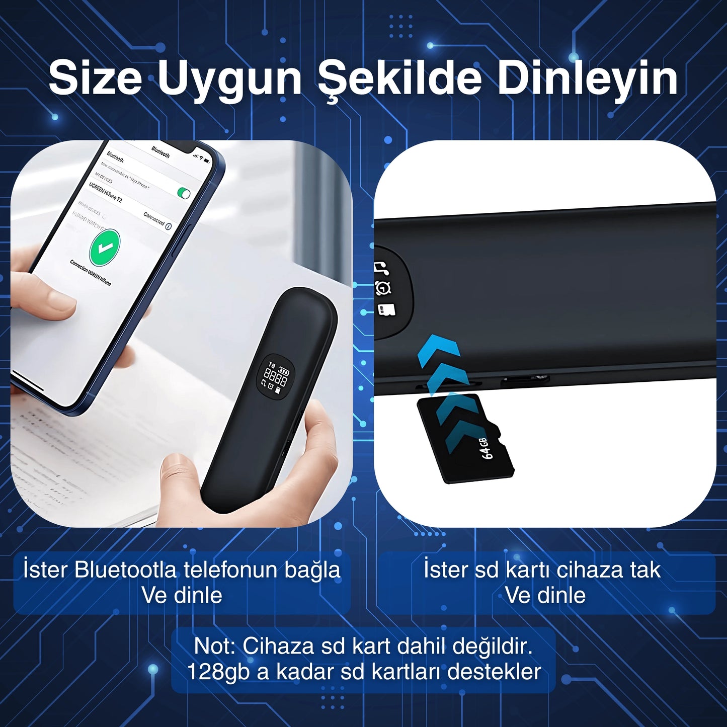 Ezliva Mini Gürültü Makinesi BEYAZ | Yastık Altı Kemik İletimli Bluetooth Hoparlör + Uyku Yardımcısı + Zamanlayıcı