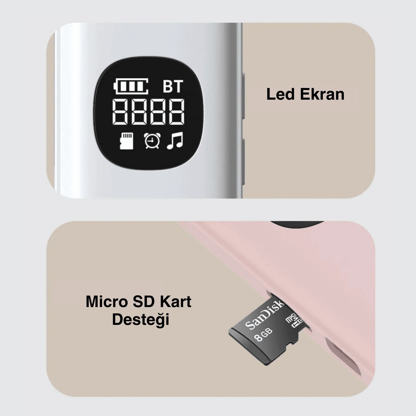 Ezliva Mini Gürültü Makinesi BEYAZ | Yastık Altı Kemik İletimli Bluetooth Hoparlör + Uyku Yardımcısı + Zamanlayıcı