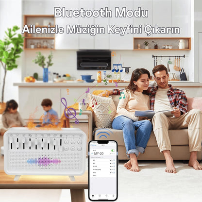 Ezliva Uyku Uzmanı Aroma Beyaz Gürültü Makinesi - 3'ü 1 Arada Bluetooth Hoparlör + Beyaz Gürültü Cihazı + Gece Lambası ve Nemlendirici