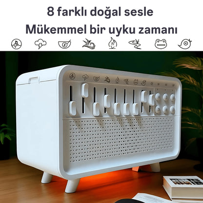 Ezliva Uyku Uzmanı Aroma Beyaz Gürültü Makinesi - 3'ü 1 Arada Bluetooth Hoparlör + Beyaz Gürültü Cihazı + Gece Lambası ve Nemlendirici