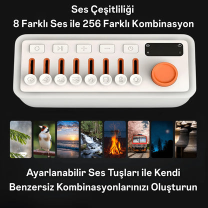 Ezliva Uyku Uzmanı Ultra Beyaz Gürültü Cihazı - Doğa Sesleri - Bluetooth Hoparlör - Gece Lambası Hepsi Bir Arada
