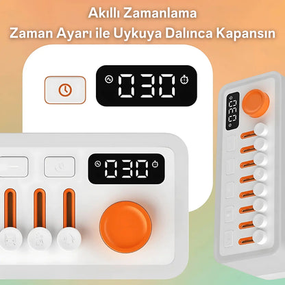 Ezliva Uyku Uzmanı Ultra Beyaz Gürültü Cihazı - Doğa Sesleri - Bluetooth Hoparlör - Gece Lambası Hepsi Bir Arada