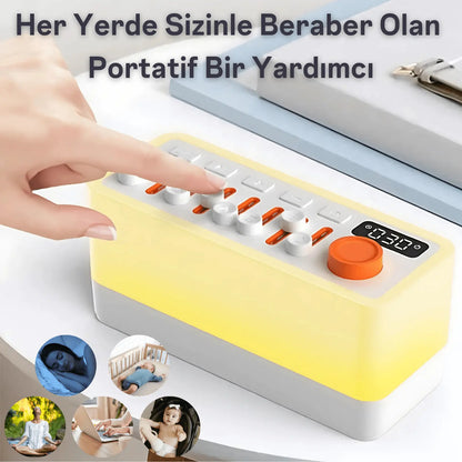 Ezliva Uyku Uzmanı Ultra Beyaz Gürültü Cihazı - Doğa Sesleri - Bluetooth Hoparlör - Gece Lambası Hepsi Bir Arada