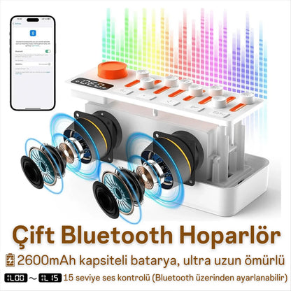 Ezliva Uyku Uzmanı Ultra Beyaz Gürültü Cihazı - Doğa Sesleri - Bluetooth Hoparlör - Gece Lambası Hepsi Bir Arada