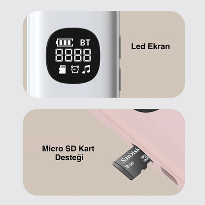 Ezliva Mini Gürültü Makinesi SİYAH | Yastık Altı Kemik İletimli Bluetooth Hoparlör + Uyku Yardımcısı + Zamanlayıcı
